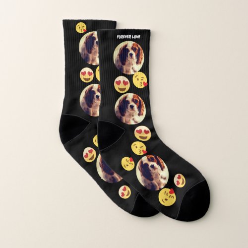 Custom pet photo emoji socks