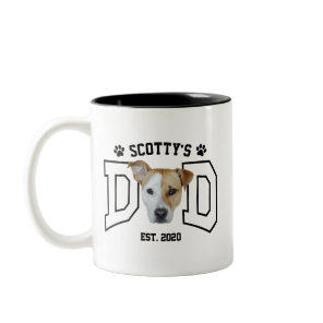 Custom Pet Photo Face for Dog Dad Cat Dad Two-Tone Coffee Mug