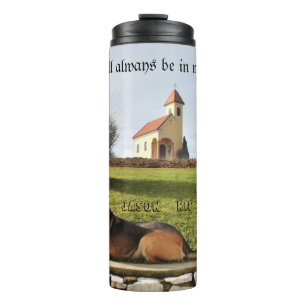 Custom Pet Photo For Remember Slogan Black Cross Thermal Tumbler