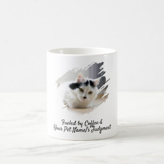 Custom Pet Photo Funny Cat Mug - Fueled by Coffee