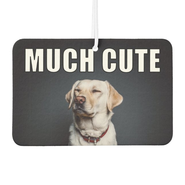 Custom Pet Photo Funny Much Cute Meme Style Air Freshener (Front)