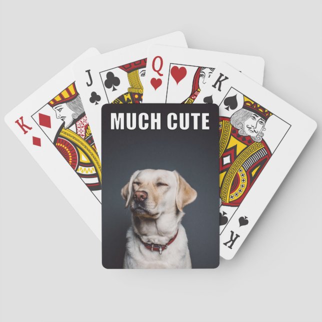 Custom Pet Photo Funny Much Cute Meme Style Poker Cards (Back)