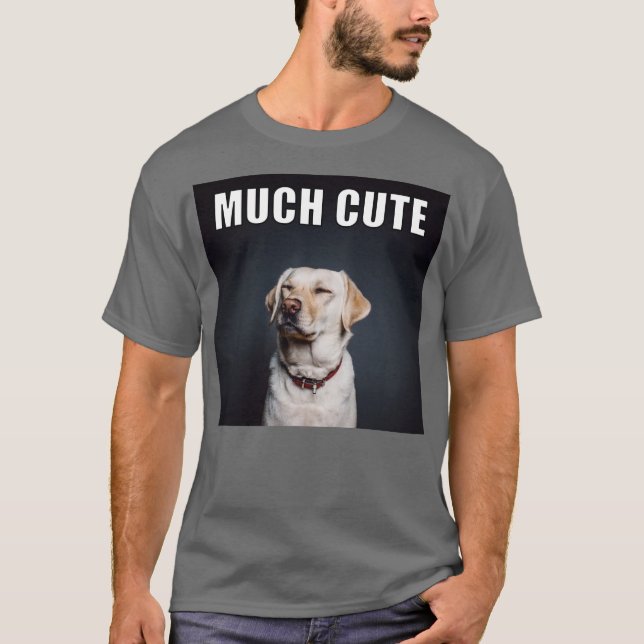 Custom Pet Photo Funny Much Cute Meme Style T-Shirt (Front)