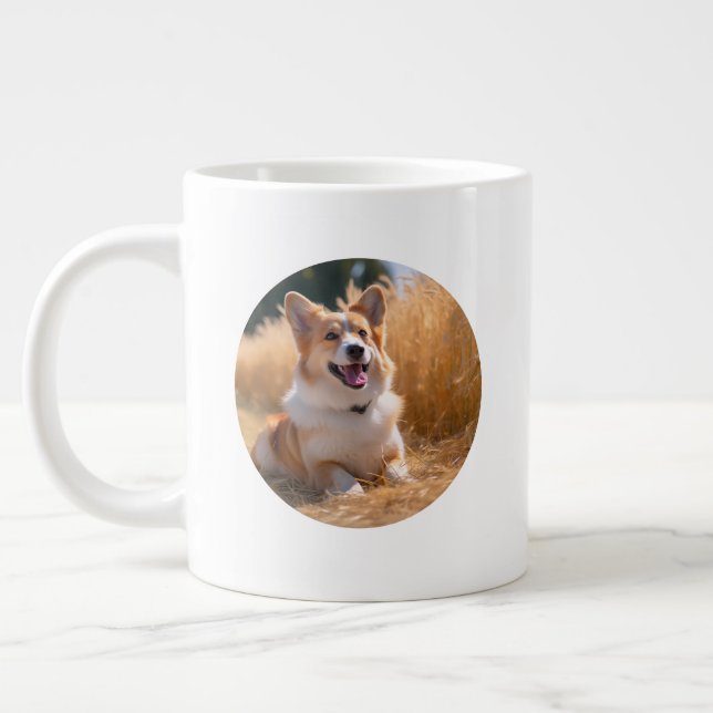 Custom Pet Photo Giant Coffee Mug (Left)