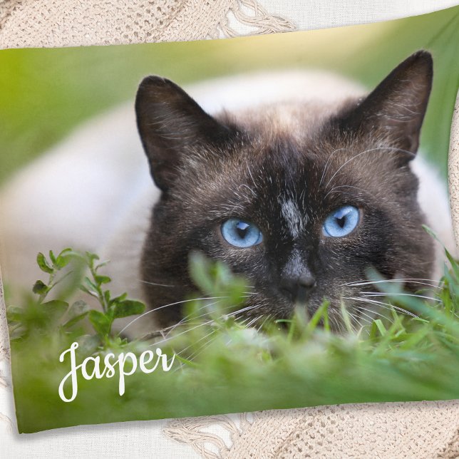 Custom Pet Photo Gift Dog Lover Memorial Keepsake Fleece Blanket (Creator Uploaded)