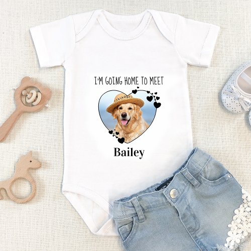 Custom Pet Photo Going Home To Meet My Dog  Baby Bodysuit