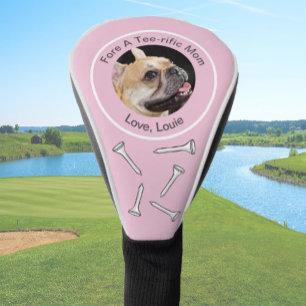 Custom pet photo golfer gift funny pink dog golf head cover