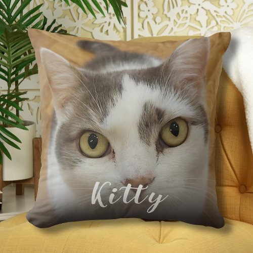 Custom Pet Photo Image Personalized Throw Pillow