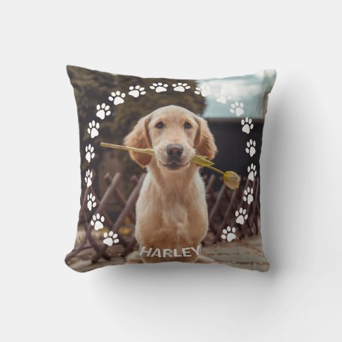 Custom Pet Photo Image Personalized Throw Pillow