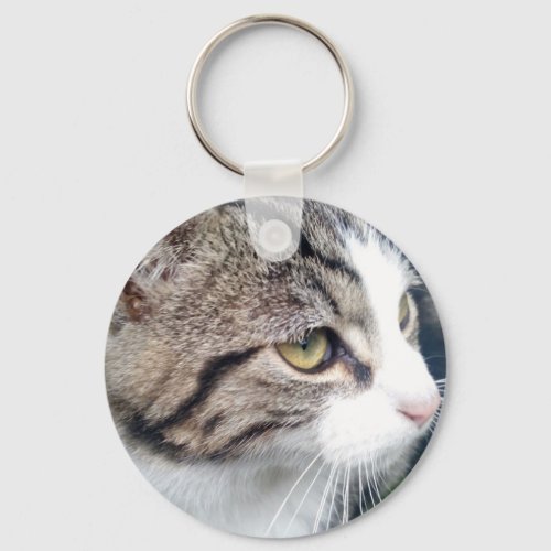 Custom pet photo image round button keychain