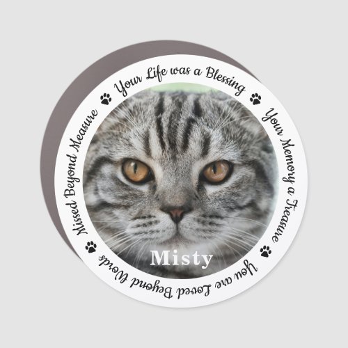 Custom Pet Photo Keepsake Cat Memorial  Car Magnet