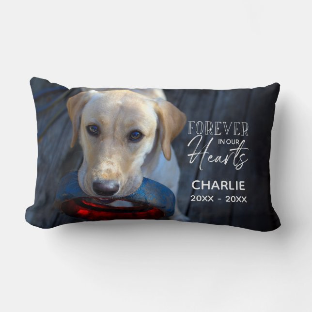 Custom Pet Photo Keepsake Lumbar Pillow (Front)