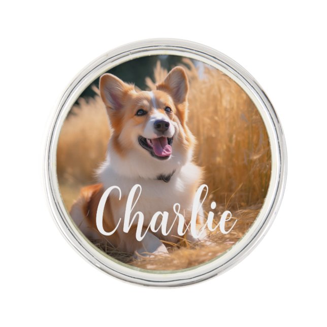 Custom Pet Photo Lapel Pin (Front)