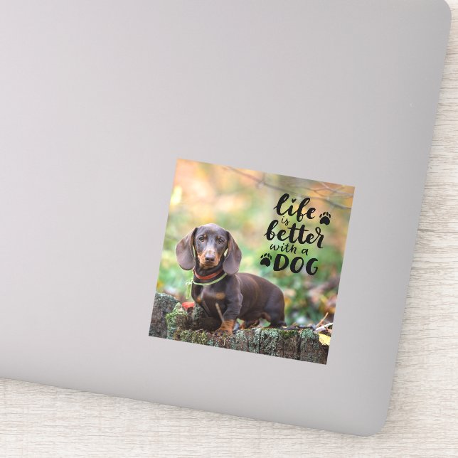 Custom Pet Photo Life is Better With A Dog Sticker (Detail)