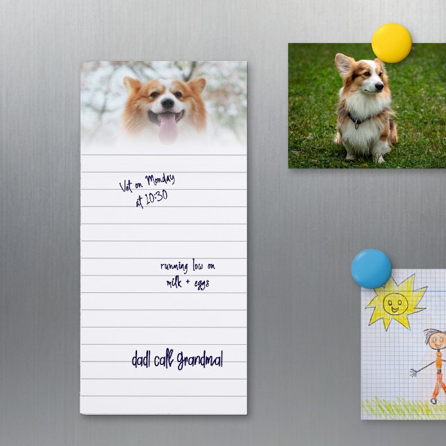 Custom Pet Photo Lined Magnetic Notepad (Creator Uploaded)