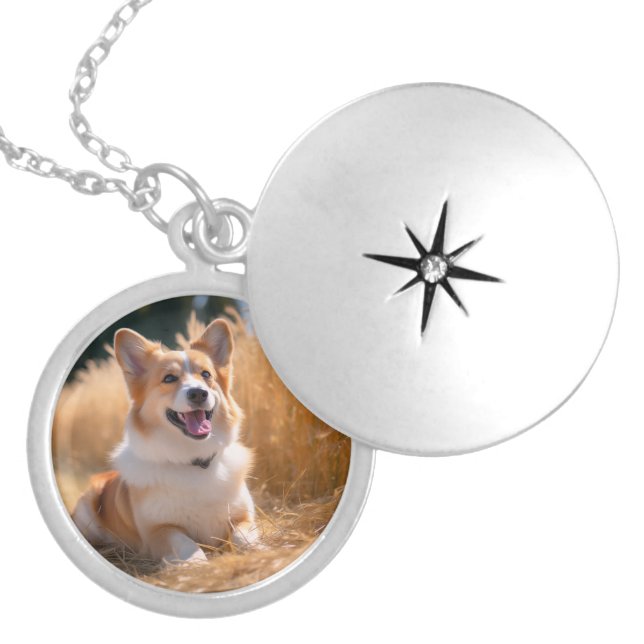 Custom Pet Photo Locket Necklace (Front)