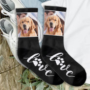 Custom Pet Photo Love Paw Print Dog Socks at Zazzle