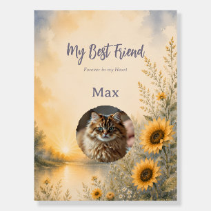 Custom Pet Photo Memorial Welcome Sign Sunflower