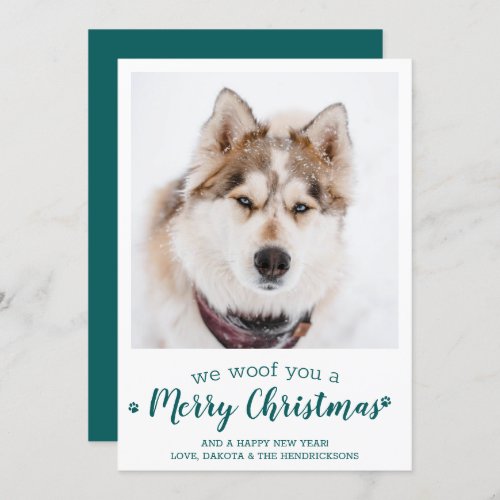 Custom Pet Photo Merry Christmas From The Dog Holiday Card