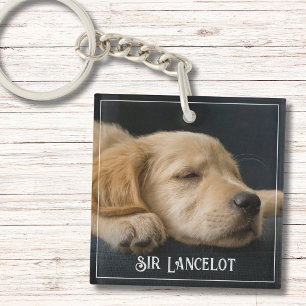 Custom Pet Photo Minimalist Modern Simple Keepsake Keychain