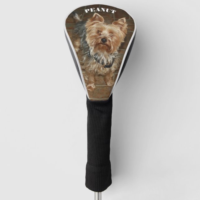 Custom Pet Photo Monogrammed Golf Head Cover (Front)