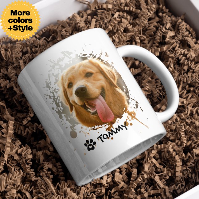 Custom Pet Photo Mug with Name & Modern Typography (Custom Pet Photo Mug with Name – Modern Typography Gift)