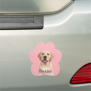 Custom Pet Photo Name Car Magnet by HasCreations at Zazzle