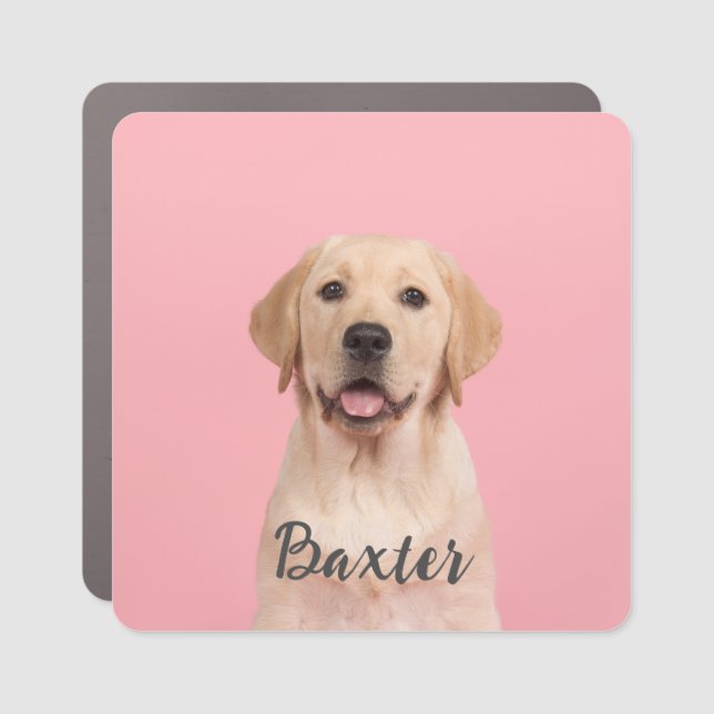Custom Pet Photo Name Car Magnet (Front)