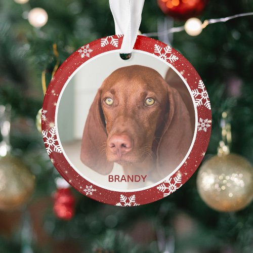 Custom Pet Photo  Name Festive Christmas Ornament