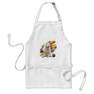 Custom Pet Photo & Name Modern Brushstroke Mug Adult Apron