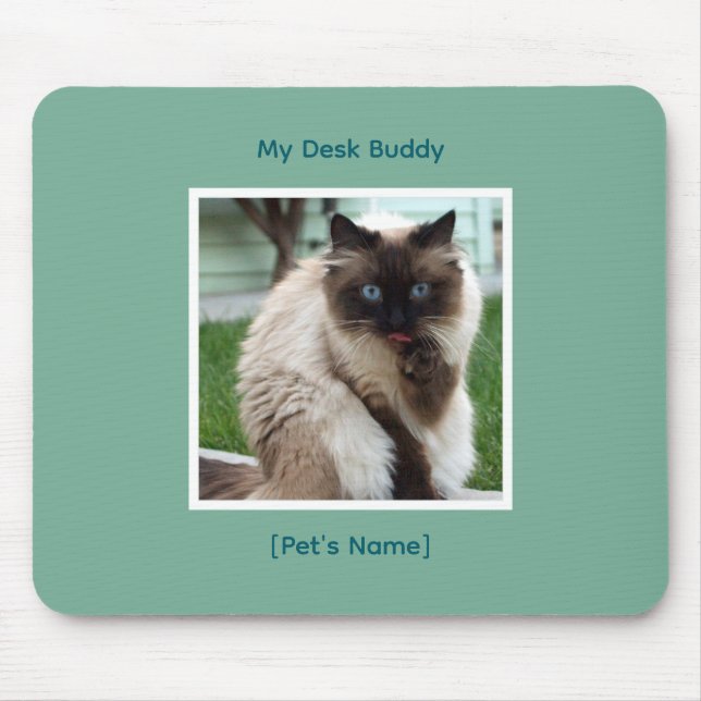 Custom Pet Photo & Name Mousepad | Desk Buddy (Front)