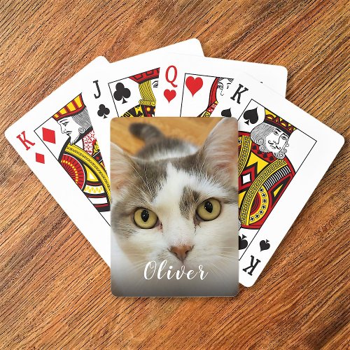 Custom Pet Photo Name Playing Cards