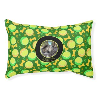 Custom Pet Photo Name Tennis Balls and Dog Bones