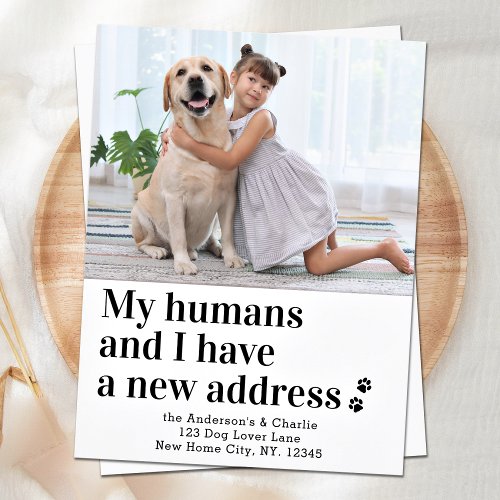 Custom Pet Photo New Address Family Dog Moving Announcement