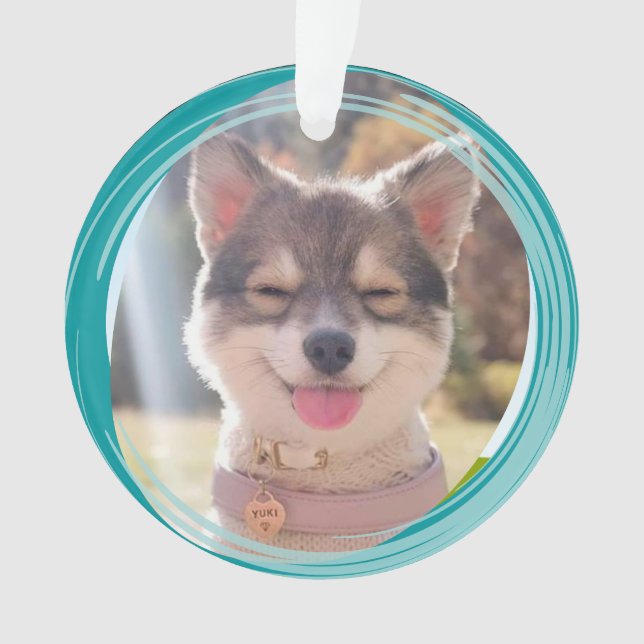 Custom Pet Photo Ornament (Front)