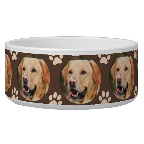 Custom Pet Photo Pattern Dog Bowl