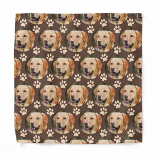 Custom Pet Photo Pattern Dog Brown Bandana