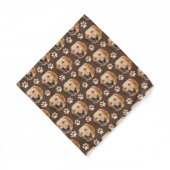 Custom Pet Photo Pattern Dog Brown Bandana (Front)