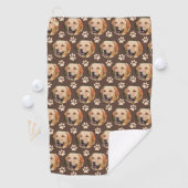 Custom Pet Photo Pattern Dog Brown Golf Towel (InSitu)
