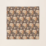 Custom Pet Photo Pattern Dog Brown Scarf<br><div class="desc">Customizable with your dog or cat photo image,  designed with paw prints. Trendy and modern design. Personalized gift of your dog. The photo template is of a light brown/golden retriever. Great for pet lovers,  dog owners,  cat lovers,  horse photo,  pig photo,  fish,  hamster,  animal or any pet animal.</div>