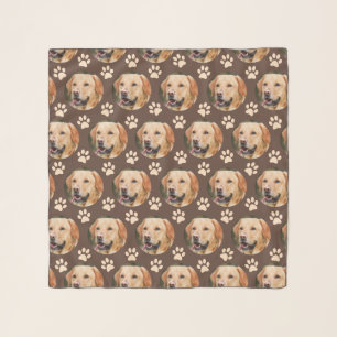 Custom Pet Photo Pattern Dog Brown Scarf