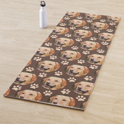 Custom Pet Photo Pattern Dog Brown Yoga Mat