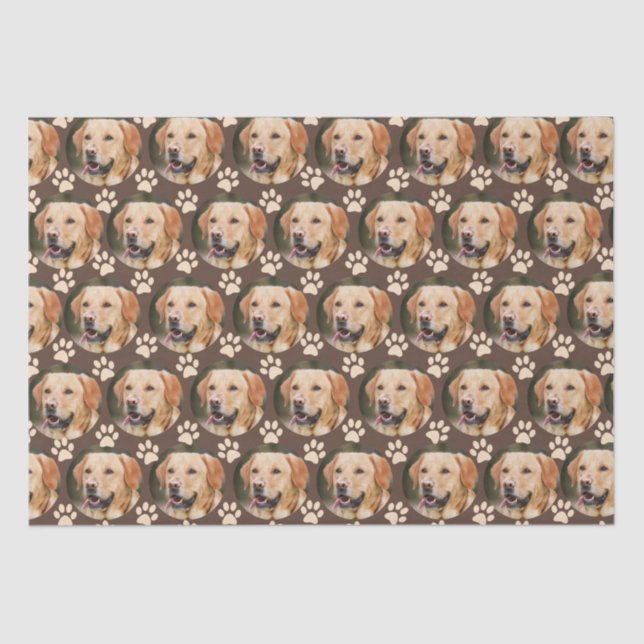 Custom Pet Photo Pattern Dog Tissue Paper (Front)