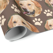 Custom Pet Photo Pattern Dog Wrapping Paper (Roll Corner)