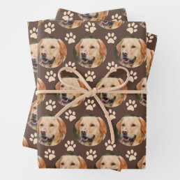 Custom Pet Photo Pattern Dog Wrapping Paper Sheets