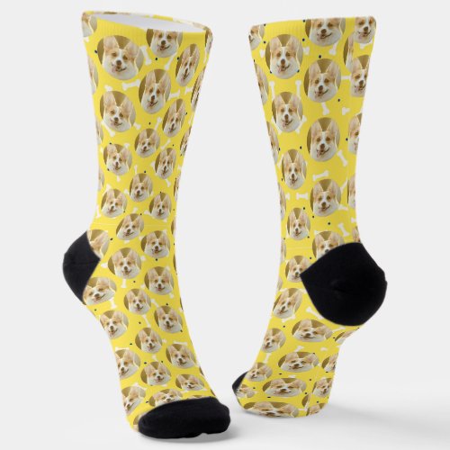 Custom Pet Photo Pattern Personalized Gift Socks