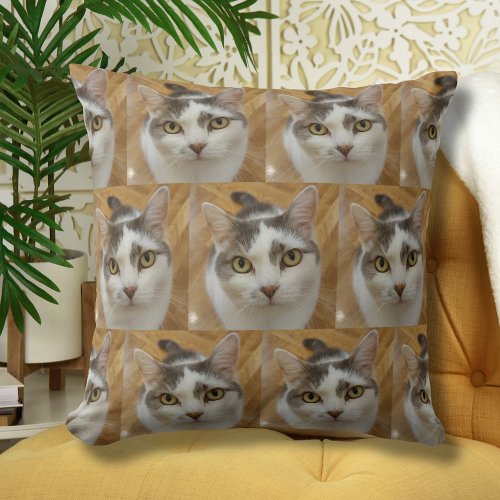 Custom Pet Photo Pattern Personalized Throw Pillow
