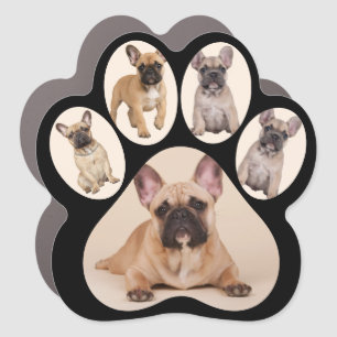 Custom Pet Photo Paw Print Collage Car Magnet