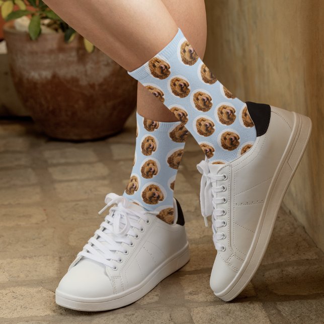 Custom Pet Photo | Personalized Blue Pet Lover  Socks (Creator Uploaded)