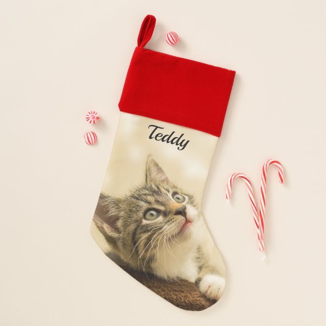 Custom Pet Photo Personalized Christmas Stocking (Front)